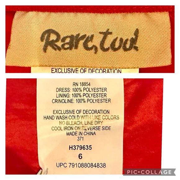 Rare Too Girls Dress Red Rose Sequin Holiday Party Special Occasion Sleeveless 6 - Picture 16 of 16